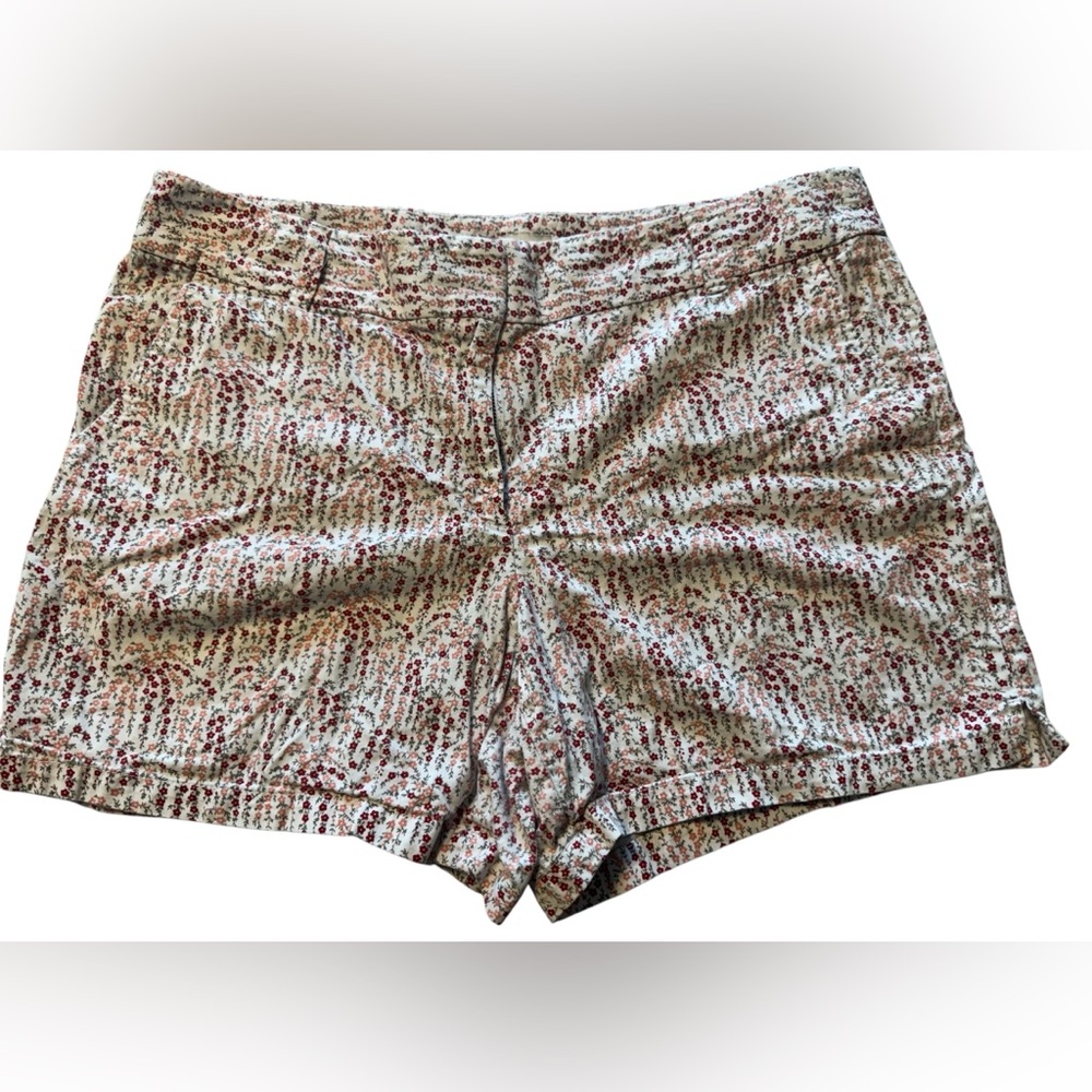 Loft Outlet White Floral Shorts 6 inch Size 14